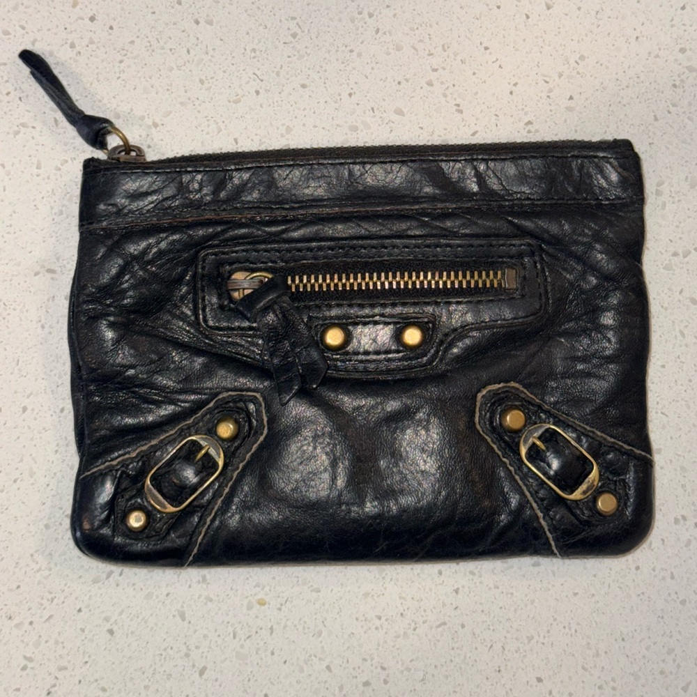 Balenciaga Porte Monnaie Chèvre leather zip pouch 2006